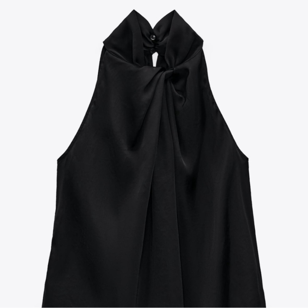 Zara Twisted Front Silk Blouse